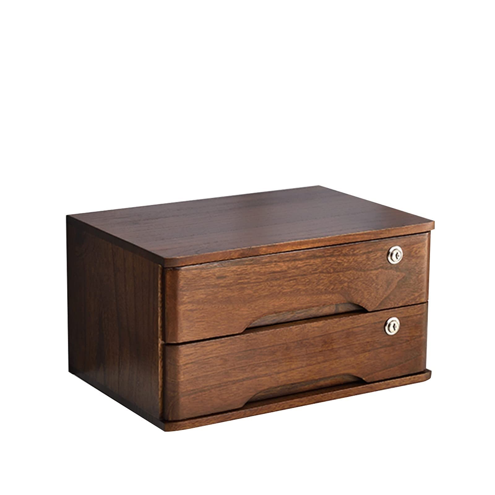 Schreibtisch-Aktenschrank – Aufbewahrungsbox aus Massivholz – Schreibtisch-Organizer, Schreibtisch-Organizer aus Holz mit Schloss, Akten-Organizer mit Schubladen, Bürobedarf, A4-Quittungsakten-Organiz