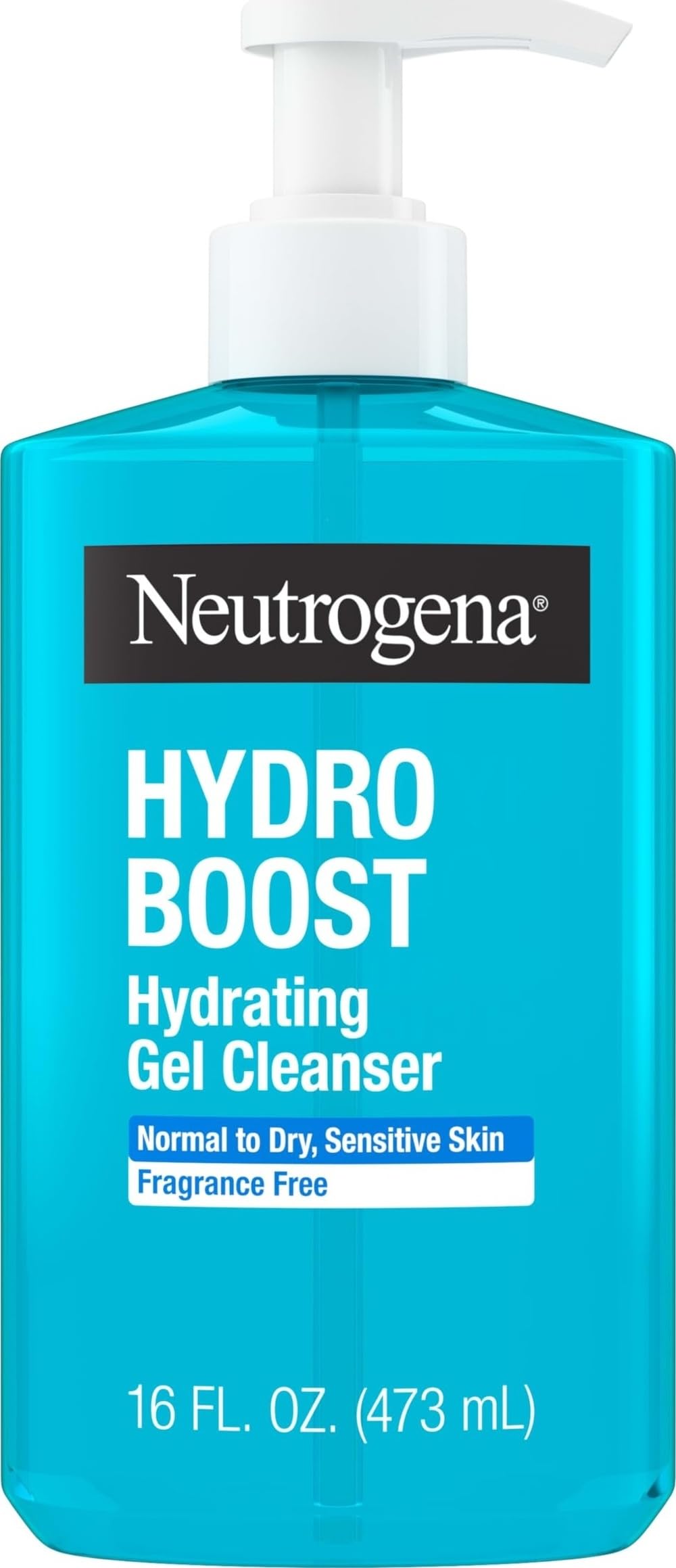 Neutrogena Hydro Boost Fragrance-Free Hydrating Facial Gel Cleanser with Hyaluronic Acid, Daily Foaming Face Wash Gel & Makeup Remover, Lightweight, Oil-Free & Non-Comedogenic, 16 fl. Oz