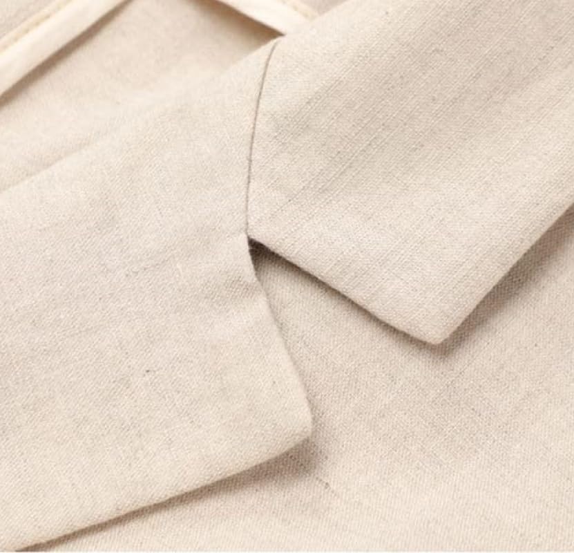 Blazers De Mujer, Elegante Chaqueta De Manga Corta Chaqueta Bolero De Lino De Algodón Ligero Chaquetas De Verano Solapas De Muesca Bolsillo Slim Fit Chaqueta De Oficina De Negocios Trajes Cárdigan