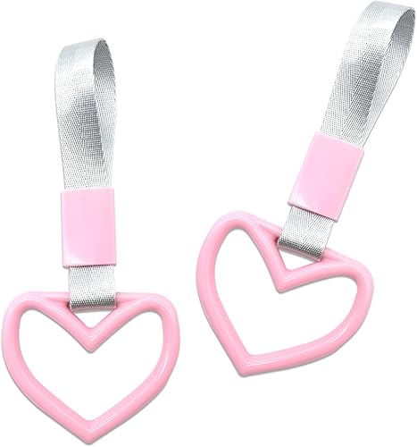 Miniatura 1 de 2 correas de mango en forma de corazón para automóvil, cordón de advertencia para decoración, cordón de parachoques trasero con dije de deriva,