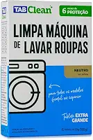 Limpa Maquina de Lavar Roupas em Tabletes/Pastilhas TabClean cx c/ 06 unidades de 30g (180g) para todos os tipos de Maquinas de Lavar Roupas (concentrado) 6 meses de higienização (NEUTRO)