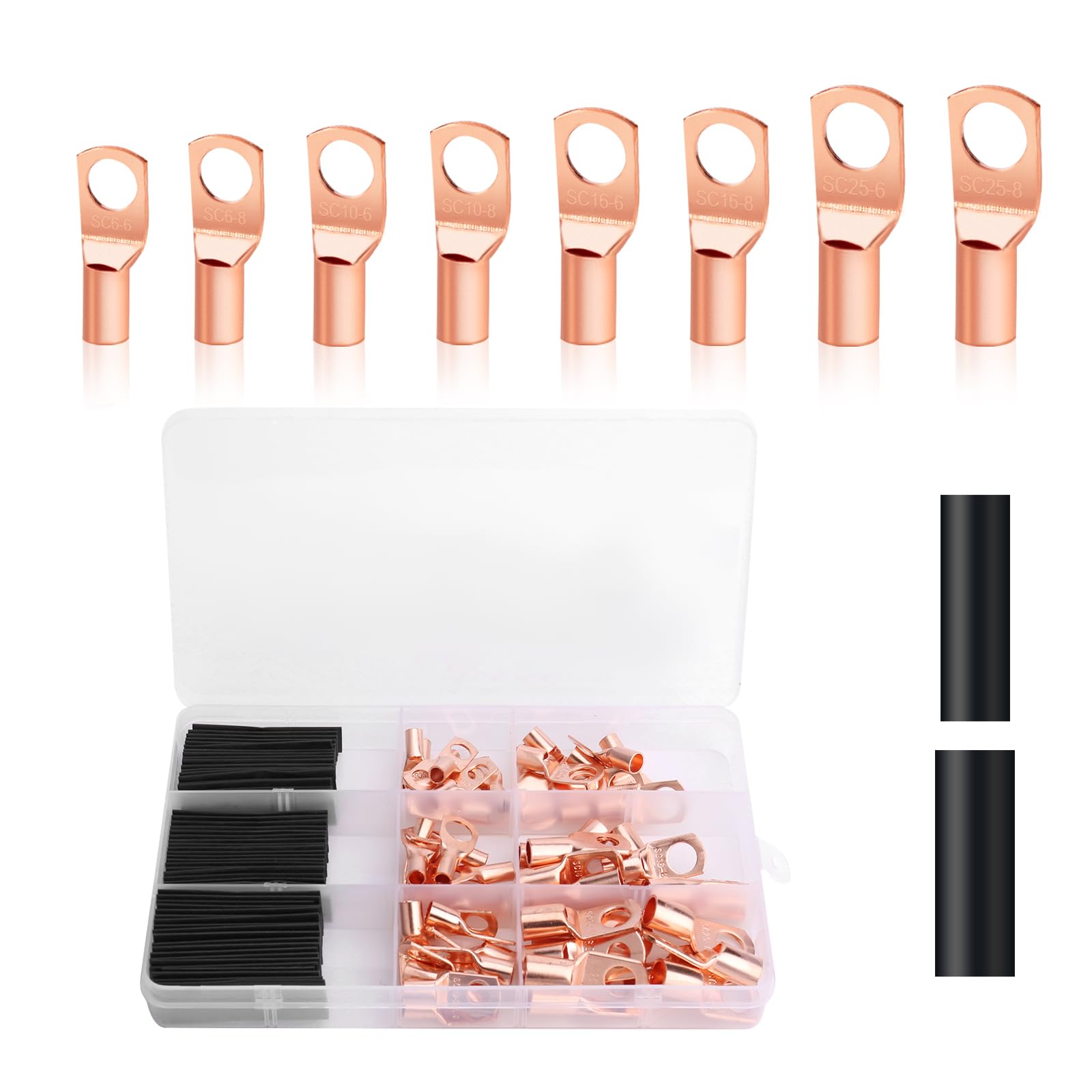 Terminali A Crimpare In Rame Stagnato - Per Batterie, Tubi, Cavi, Tutte Le Dimensioni, Con Occhiello Per Saldatura - Foto 3