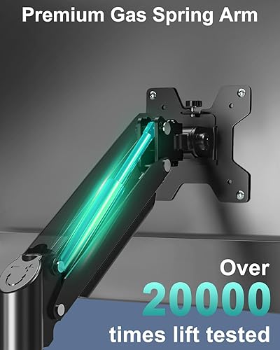 Miniatura 6 de VESA 75 - Brazo de montaje para monitor único, soporte de escritorio para pantalla de computadora de 13-32 pulgadas de hasta 22 libras, brazo de