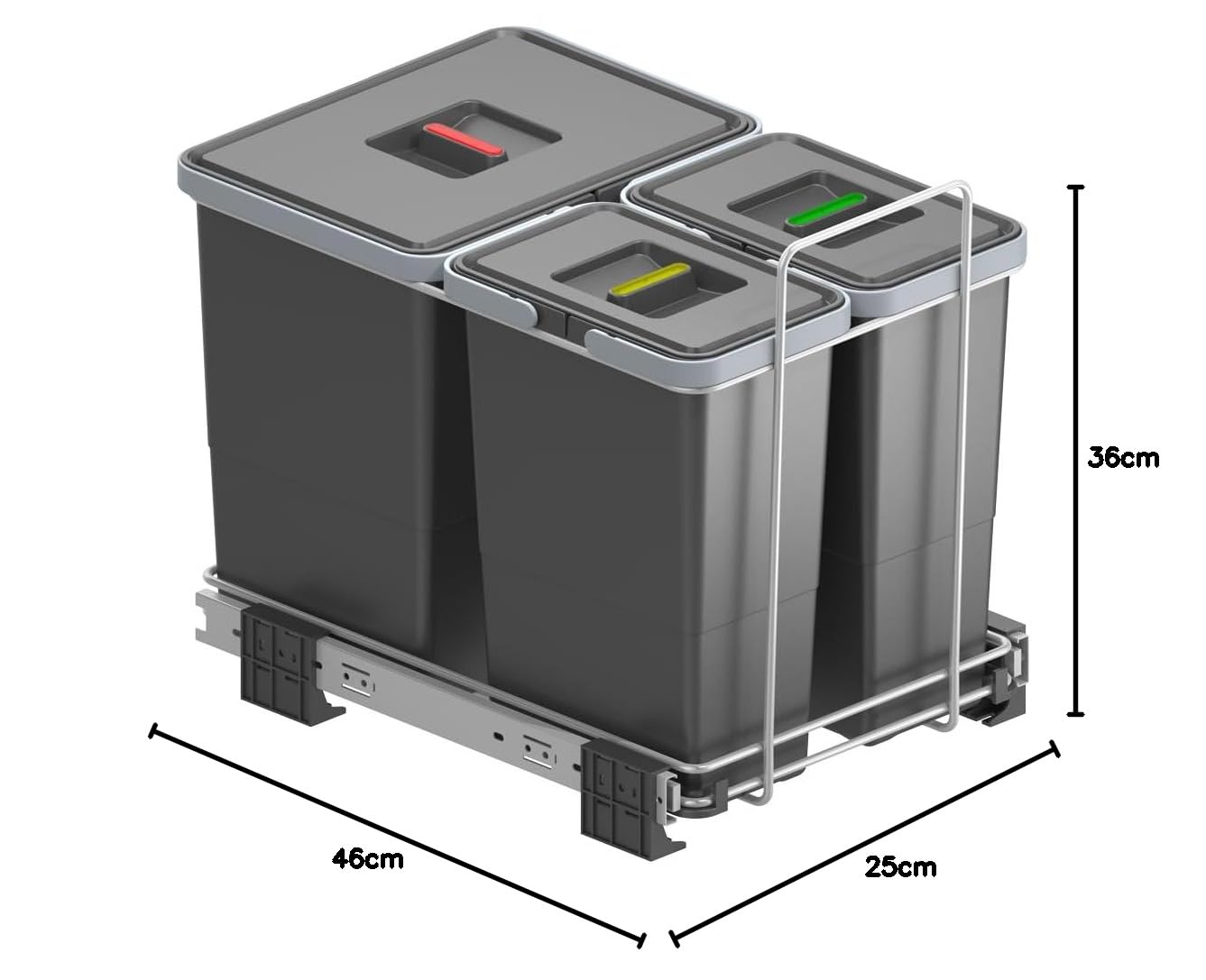 Menage Confort - Pattumiera rimovibile per armadio da cucina larghezza esterna min 300 mm