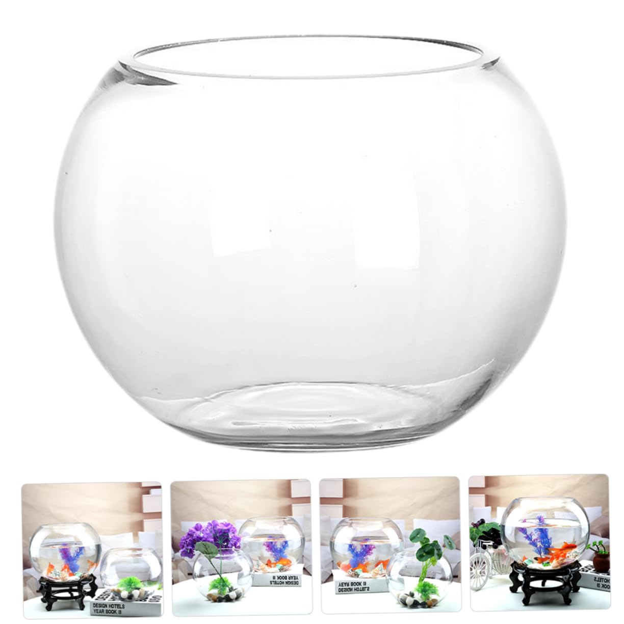 GLEAVI Vasca Per Pesci Trasparente Acquario Multifunzione Per Pesci e Betta Decorazione Da Ufficio e Casa Materiale Spesso Resistente e Facile Da Riporre Design Moderno Adatto Qualsiasi