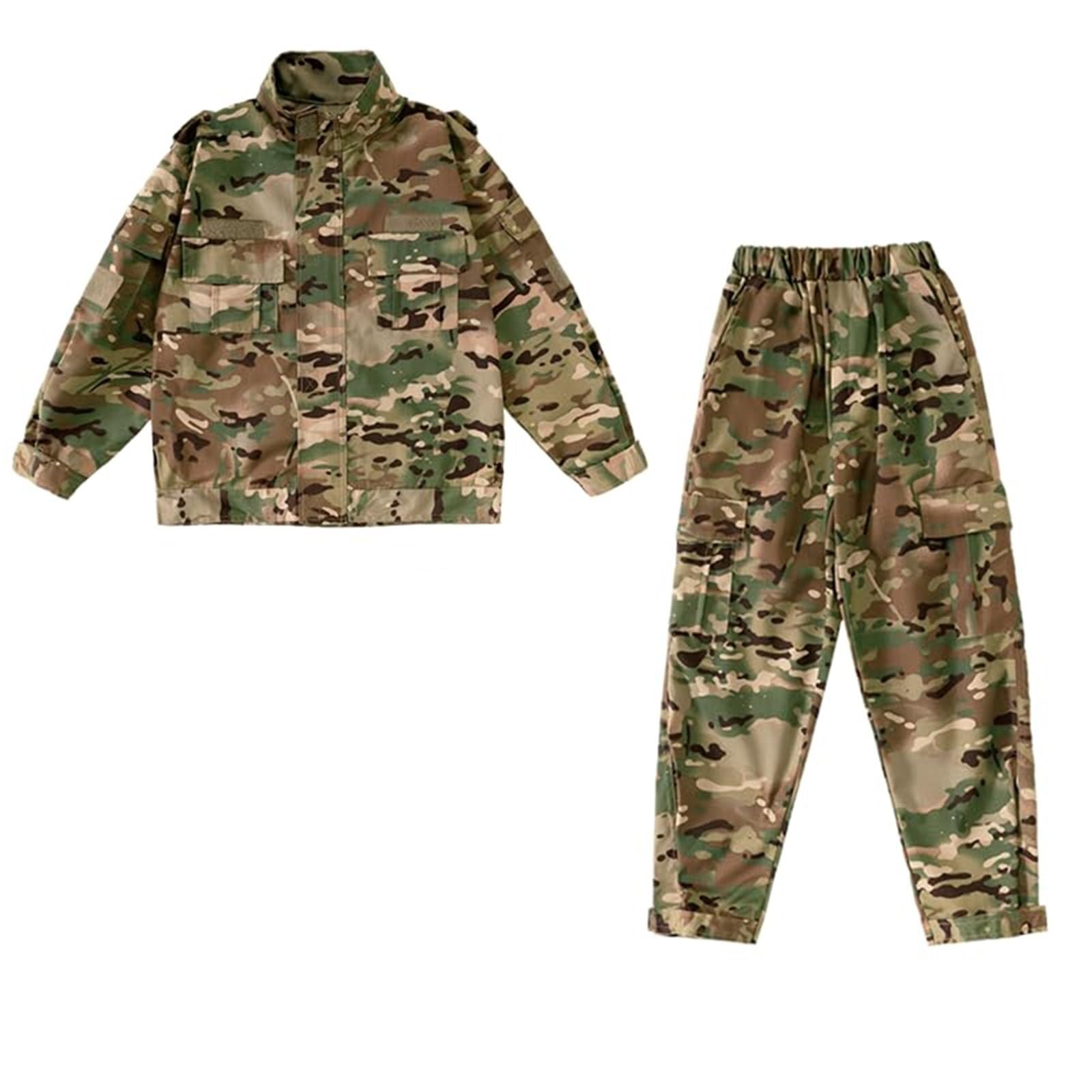 Costume Militaire pour Garçon Ensemble Complet Soldat avec Casques Airsoft Uniformes Militaires pour Enfants pour Cosplay, Halloween Jeux Rôle