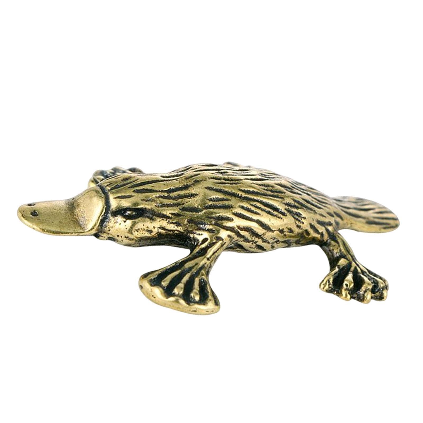 YIXANNX Artful Mini Platypus Figurine Durable Brass Craft Distinct Duckbill Ornament Accent For Contemporary Rooms Miniature Platypus Figurine Brass Sculpture
