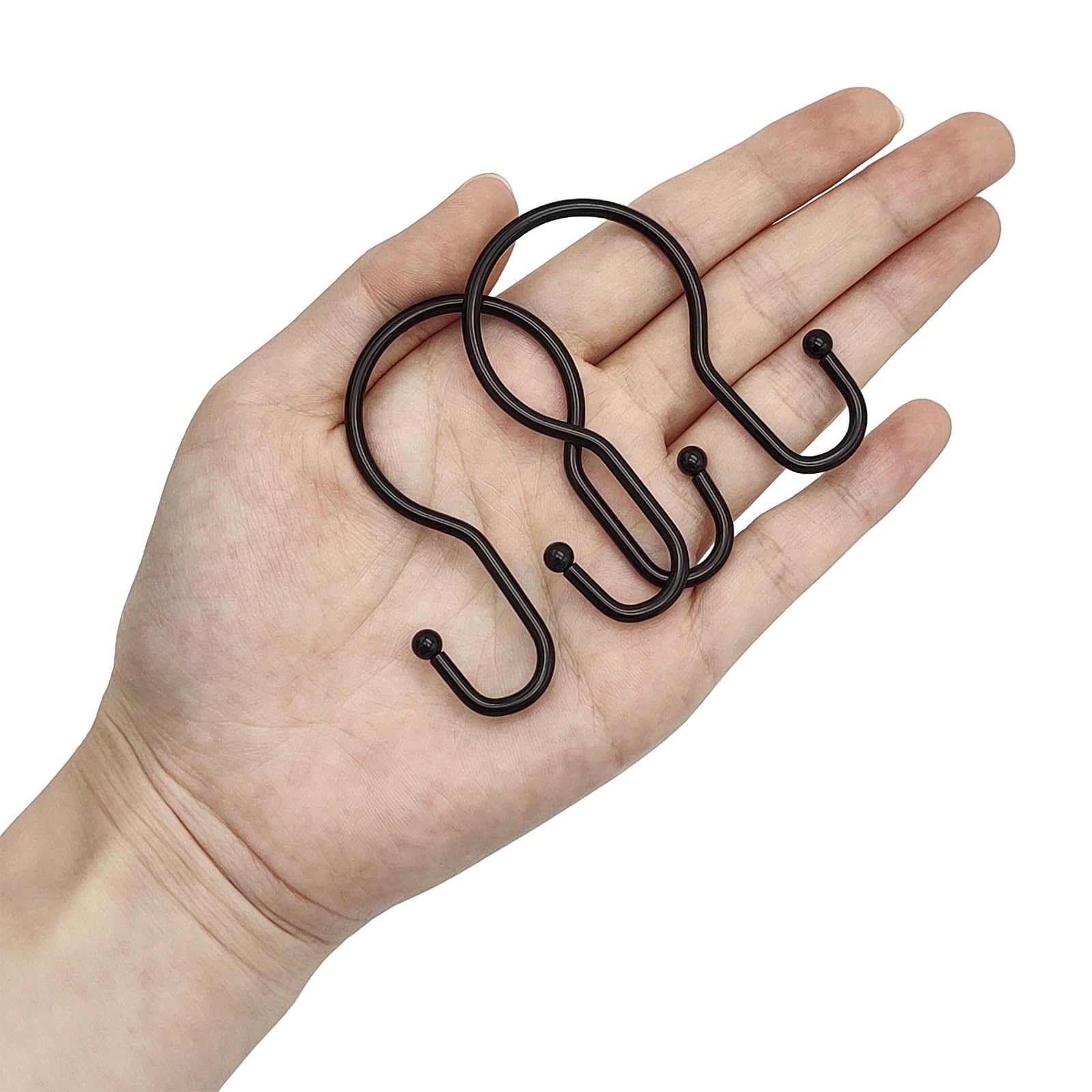 Ganchos Dobles para Cortina de Ducha, 24 Ganchos de Ducha de Metal Inoxidable para Cortina de Ducha, se Deslizan Suavemente, Anillos de Ducha Dobles para Cortina, Anillos de Cortina de Ducha para