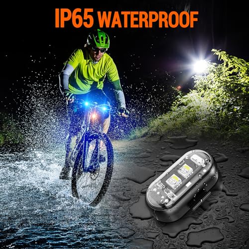 Image of Wireless LED Strobe Lights Remote Control, 8 Colors USB Charing Waterproof Anti-Collision Flashing Emergency Warning Lights for Car Motorcycle Drone Aircraft Bike 16PCS