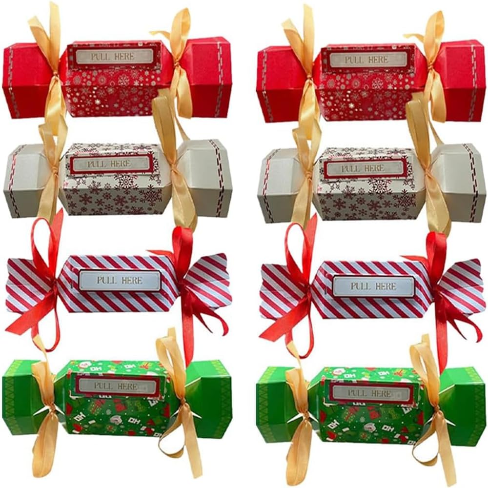 8PCS Christmas Money Box Cash Gift Pull, Christmas Money Gift Boxes, Christmas Money Cracker, Creative DIY Box Pulling Out Cash, Surprise Christmas Money Gift Boxes for Kids/Adult (8PCS)