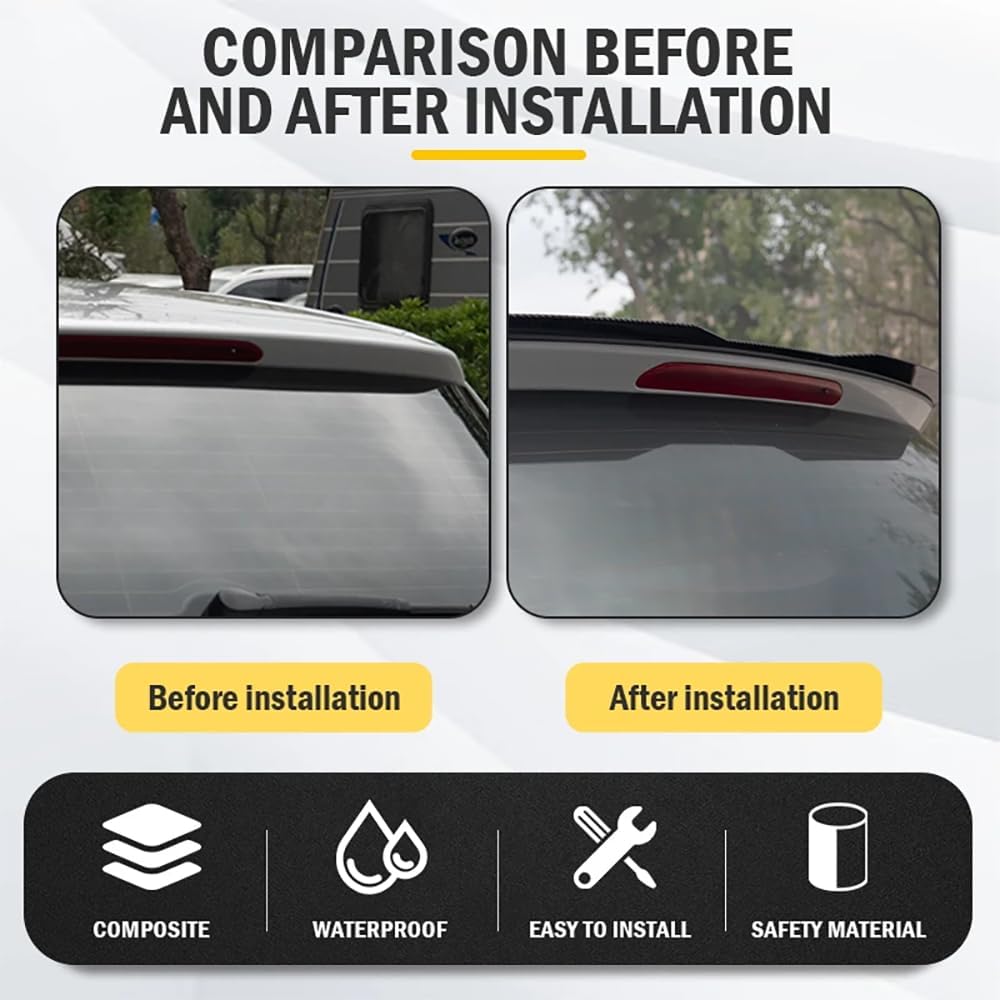 Spoiler Posteriore per Abarth 595 Hatchback, Auto ABS Spoiler Posteriori Auto Spoiler Auto Spoiler Posteriore Decorazione Alettone Posteriore,Carbon Fiber