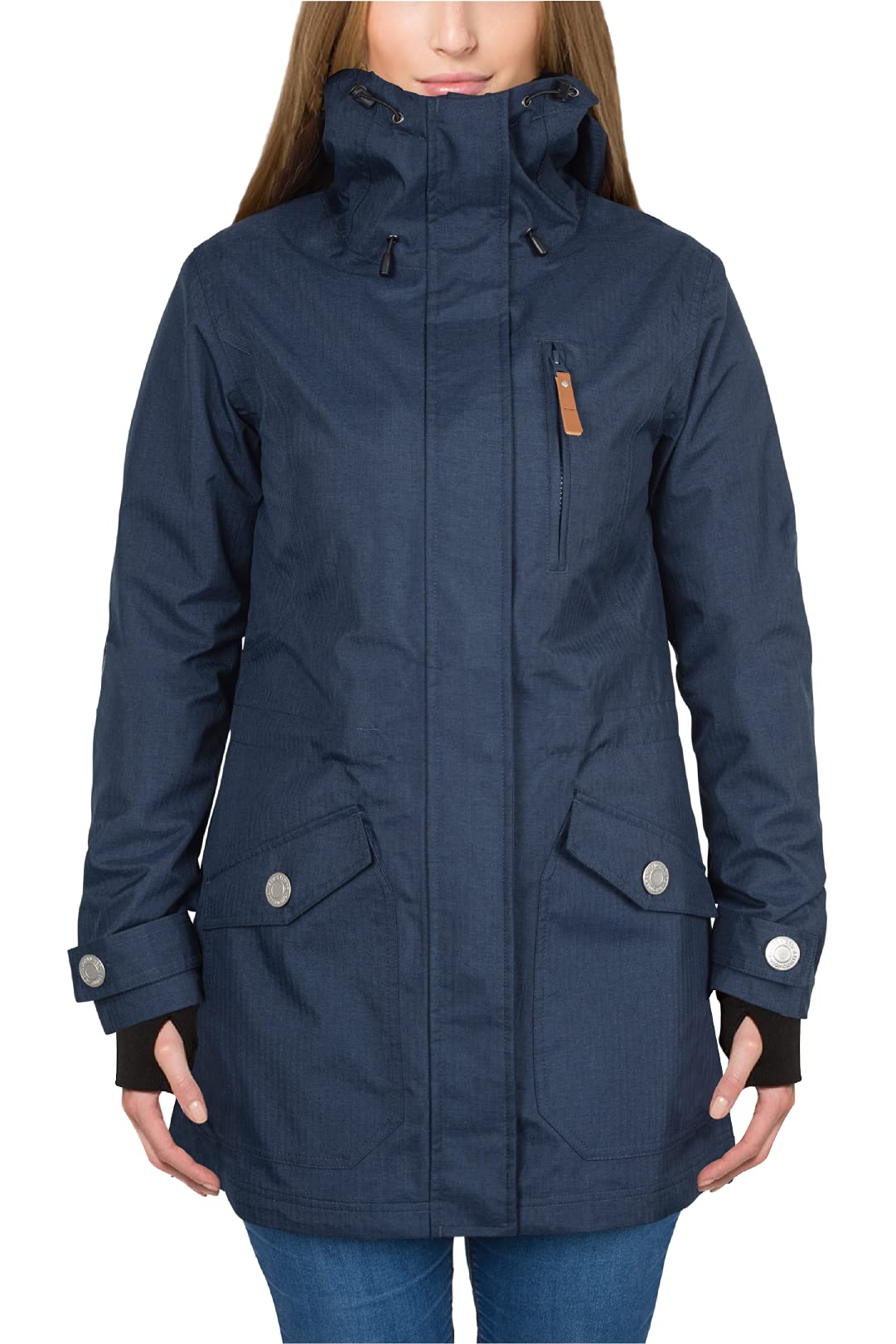 Berydale Women's Coat: Wind and Waterproof Parka for Spring & Autumn, Blue - unlined, XS