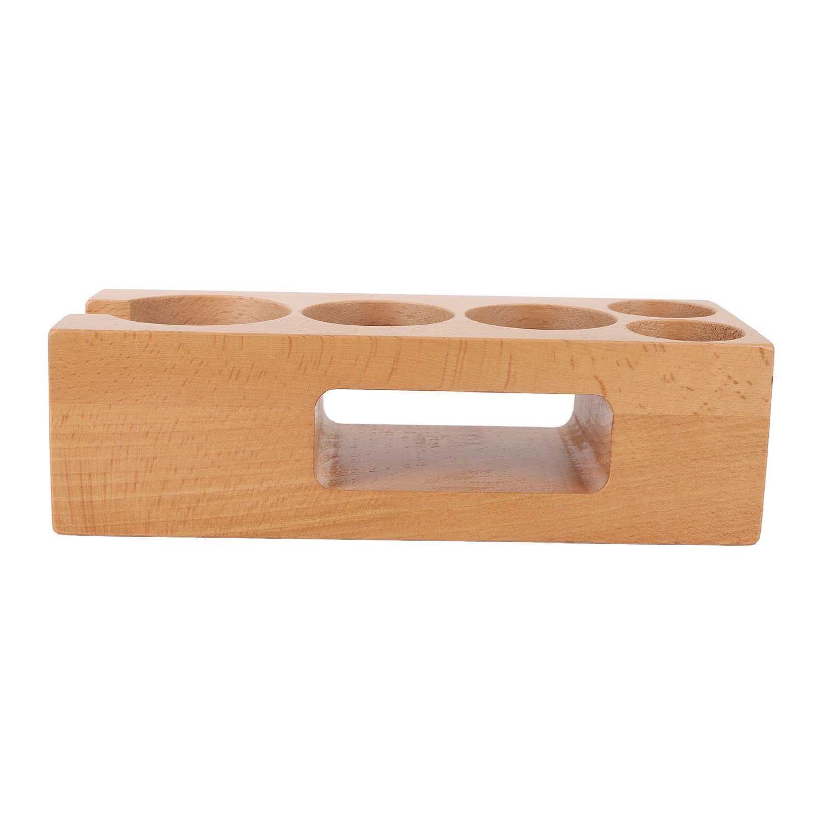 Holz-Kaffeefilter-Tamper-Halter, 5-Loch-Holz-Espresso-Tamper-Mattenständer Tamper-Station, Rutschfeste Kaffee-Tamp-Station-Basis für Siebträger, Kaffeeverteiler, Zuhause und Café (58 mm 5-Loch)