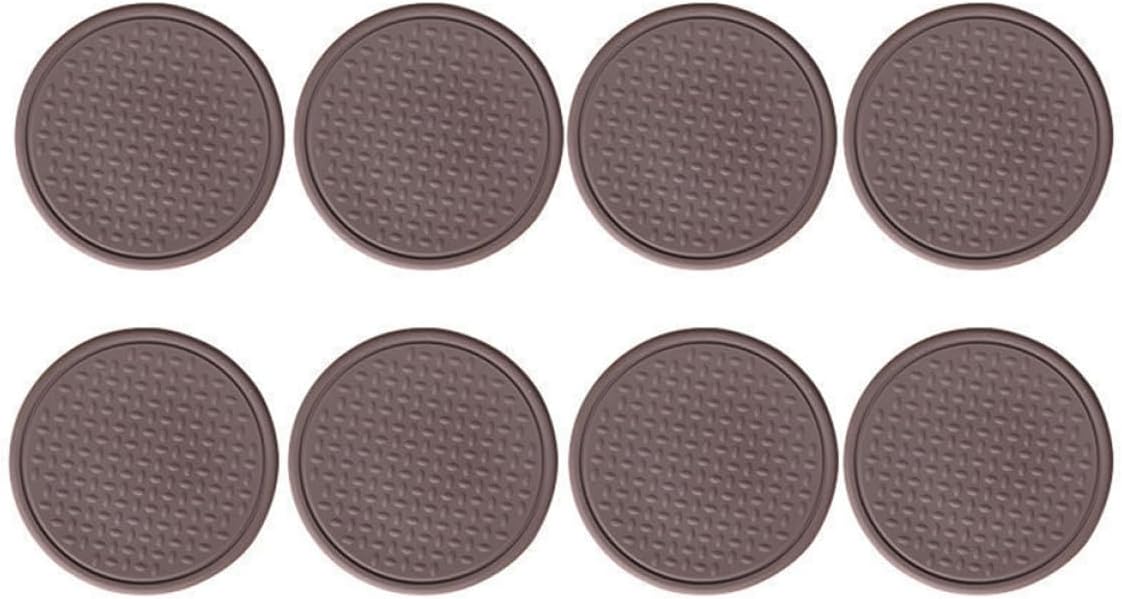 8pcs Silicone Chair Leg Pads Non-Skid Furniture Feet Cover Mats Anti-Friction Table Foot Protectors Self-Adhesive Brown 40mm for Hardwood Floors