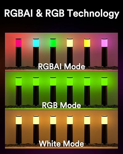 Miniatura 3 de Lumary Paquete de 6 luces inteligentes para caminos de 2100 lm, RGBAIblanco fríocálido, iluminación de paisaje con cable de aluminio IP65,