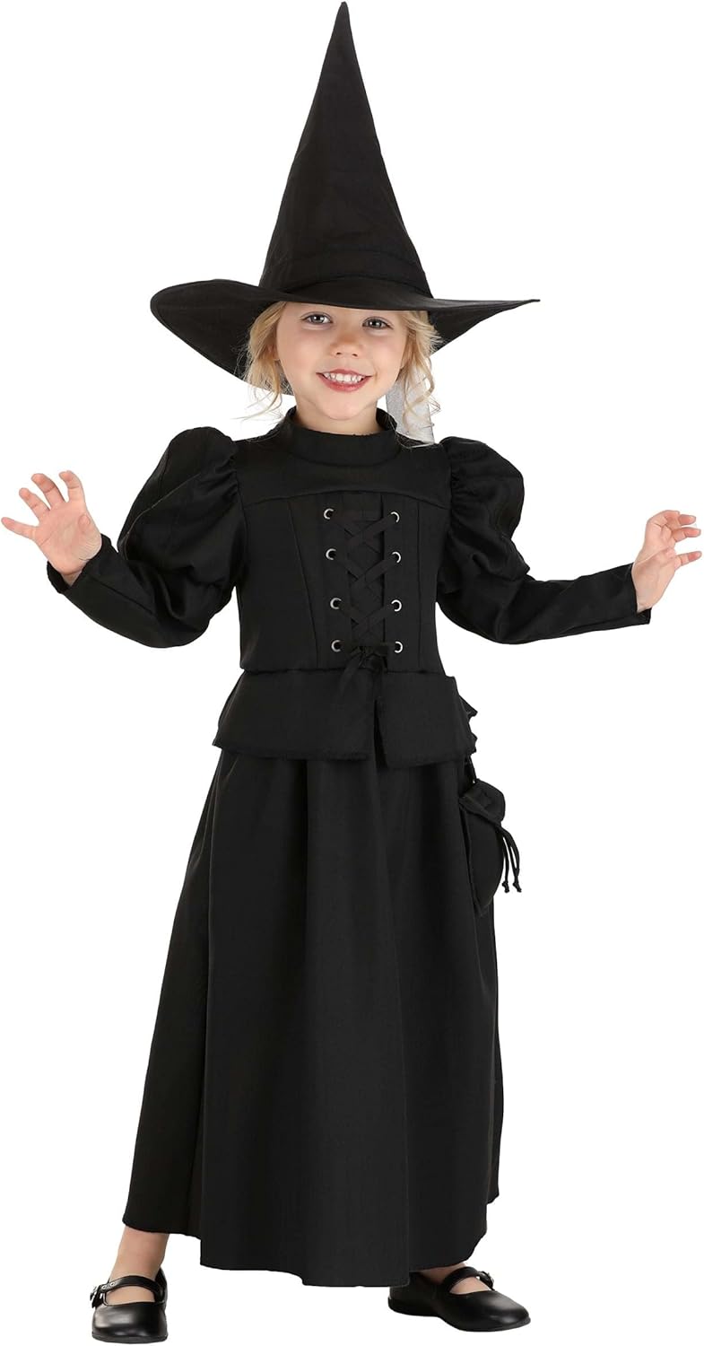 Girl's Wizard of Oz Wicked Witch Costume for Toddlers - Includes Dress, Pouch, Hat, Officially Licensed Costume