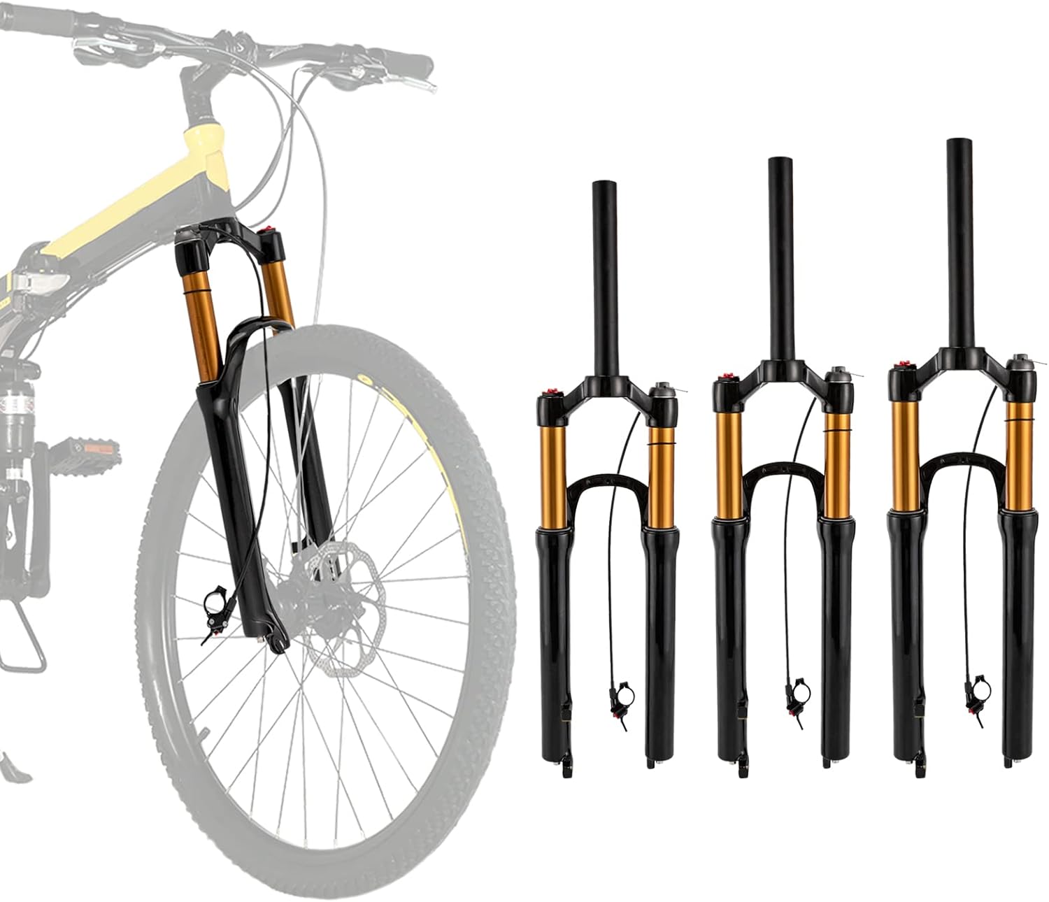 DYRABREST Bike Suspension Fork 26/27.5/29 Inch for 100mm