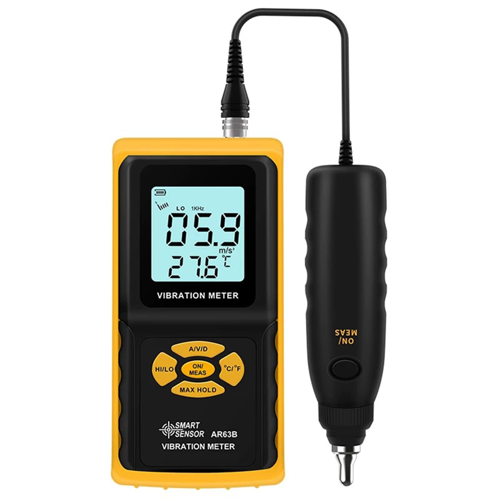 AR63B Digital Vibration Meter Vibrometer 3-in-1 Measuring Modes for Acceleration, Velocity, Displacement, and Environmental Temperature-image-25