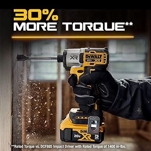 Miniatura 4 de DEWALT Atornillador de Impacto 20V MAX, Inalámbrico, 3 Velocidades, Batería y Cargador Incluidos (DCF845P1)