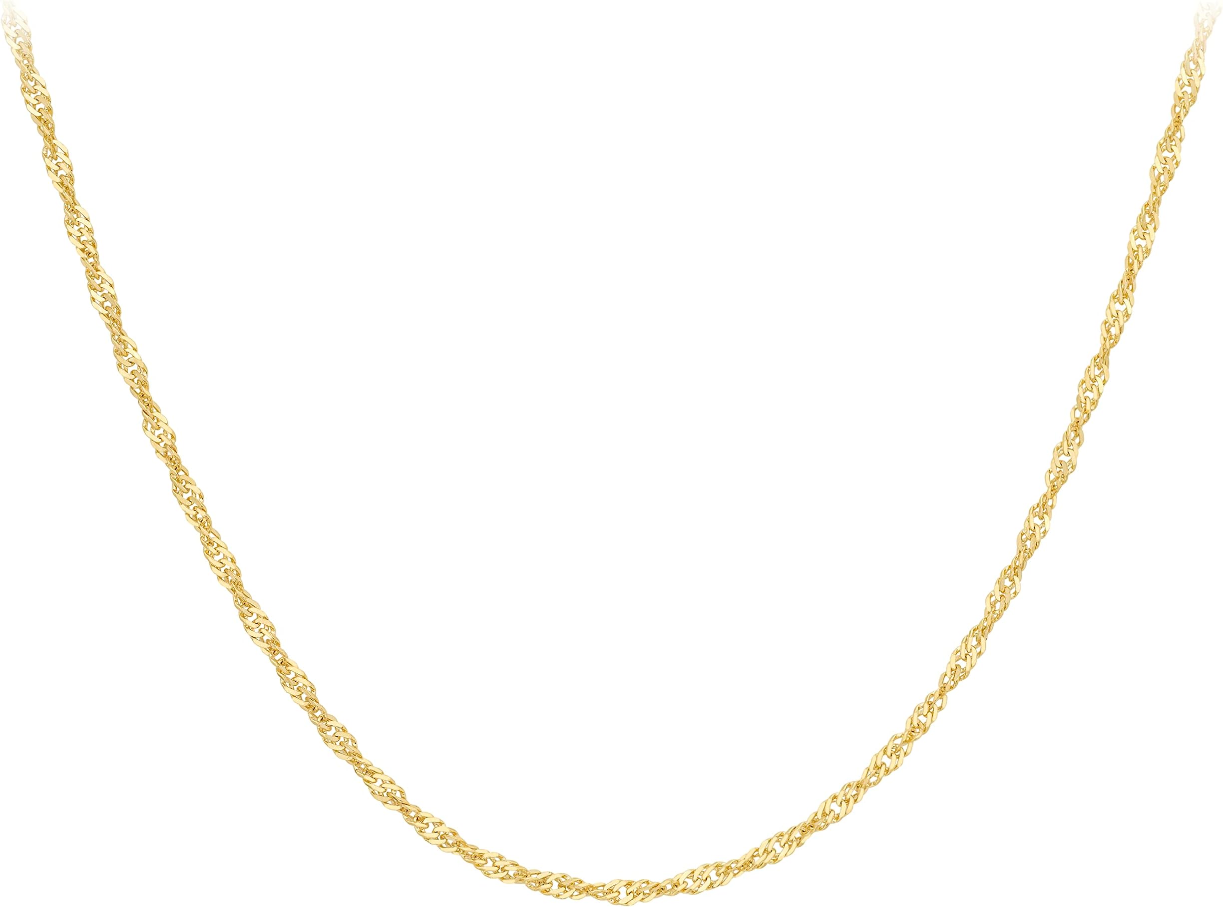 Women's 9 ct Gold 1.2 mm Diamond Cut Twist Curb Chain Necklace
