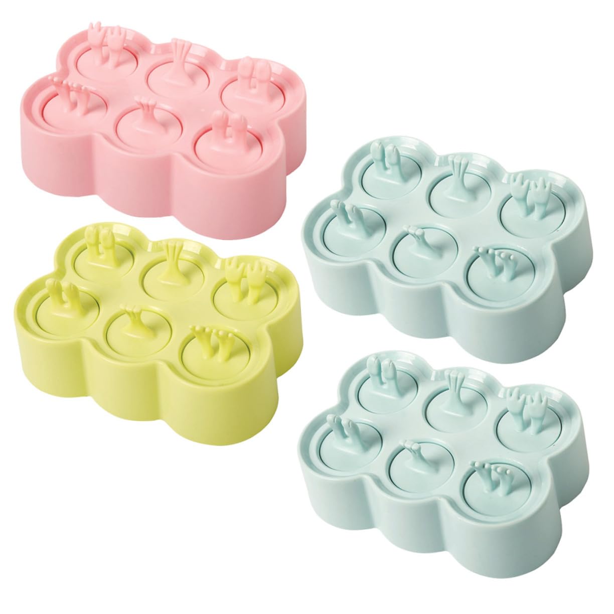 4sätze Silikonform Eisform Tierform für Eiscreme aus Wasser und Milch Lebensmittelecht Langlebig Leicht zu Reinigen Wiederverwendbar