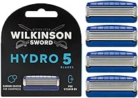 Wilkinson Sword - Hydro 5 Rasierer für Männer, 4 Ersatzklingen, Feuchtigkeitsspendende Gel-Pools und umklappbarer Trimmer