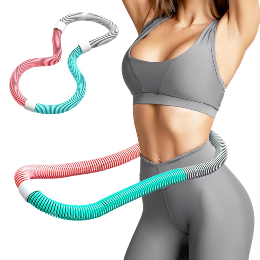 Gohytal Hula Hoop Cerceau pour adultes, cerceau de fitness lesté, pliable, appareil d'entraînement portable pour la maison, le fitness, la maison, l'école