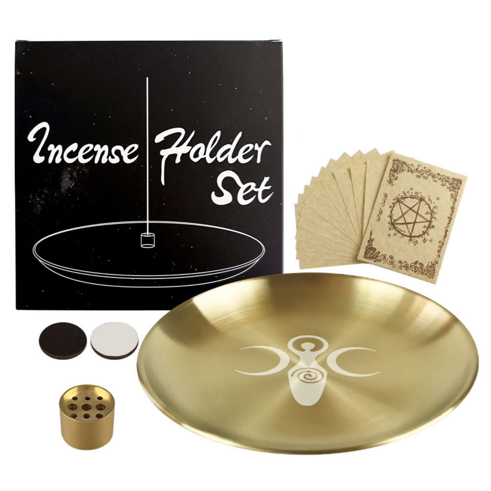 ZEPFJHE Multipurpose with Stand for Wiccan Supplies and Witchcrafts Altars Plate