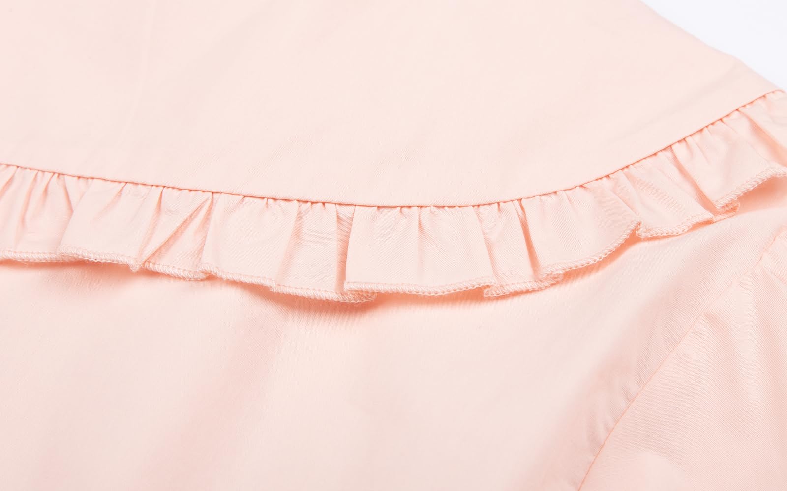 Mud Kingdom Blusa de manga larga abombada con cuello Peter Pan para niñas, de algodón liso, con botones, para otoño
