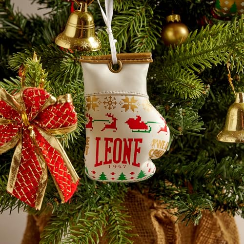 LEONE 1947 Kleiner dekorativer Boxhandschuh für den Weihnachtsbaum, Weihnachtsdekoration, Unisex Erwachsene, Weiß, Einheitsgröße