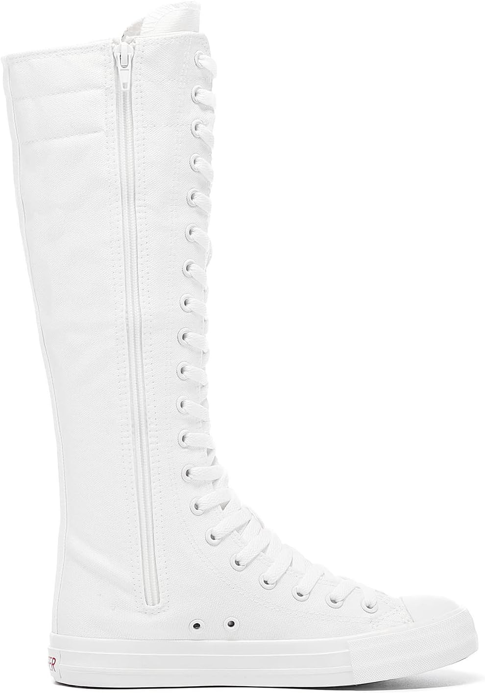 Momuk Girls Women Stylish Canvas Knee High Boots Causal Sneakers School Shoes Size 11 B(M) US White image 5
