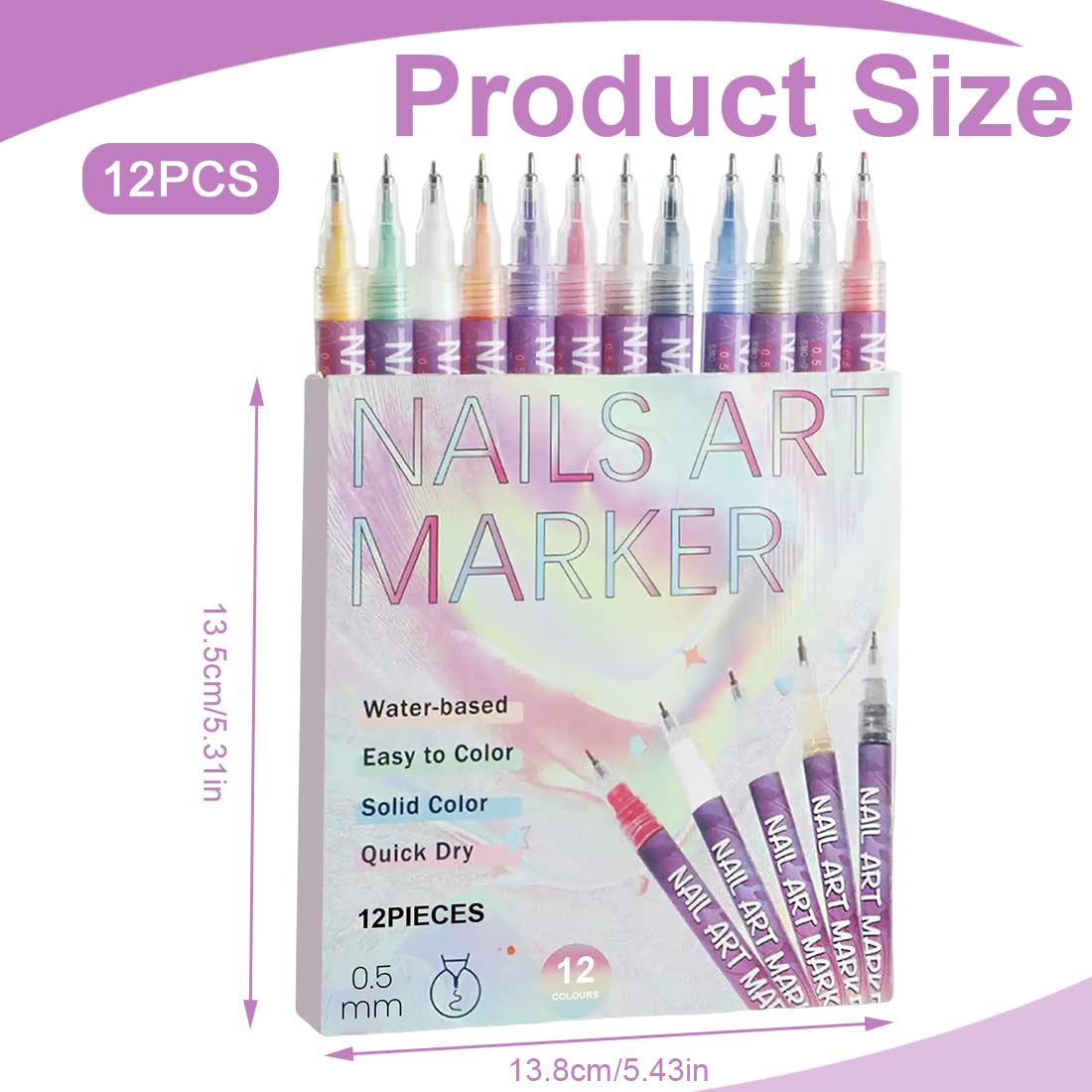 Set di Pennarelli per Graffiti: 12 Colori di Penna per Unghie Graffiti, Strumenti per Nail Art 3D, Impermeabili, Adatti sia agli Adulti che ai Bambini