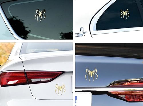 Miniatura 5 de 2 calcomanías de emblemas cromados de araña 3D para decoración universal de automóvil, camión, motocicleta, RV, scooter, SUV, puerta, ventana
