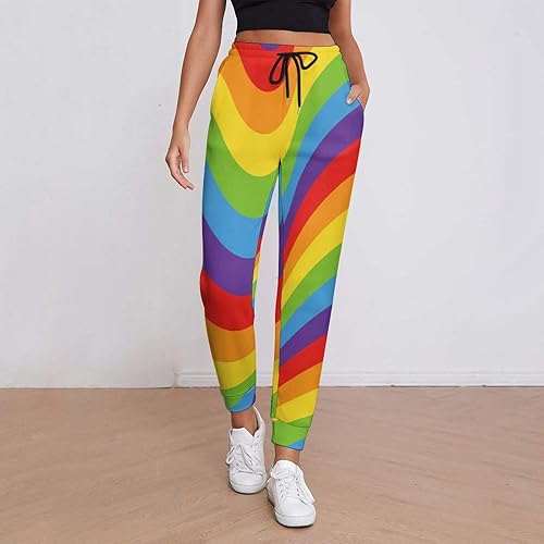 Miniatura 2 de Magic Rainbow Opt Art Women's Cinch Bottom Sweatpants High Waisted Jogger with Pockets Running Leggings