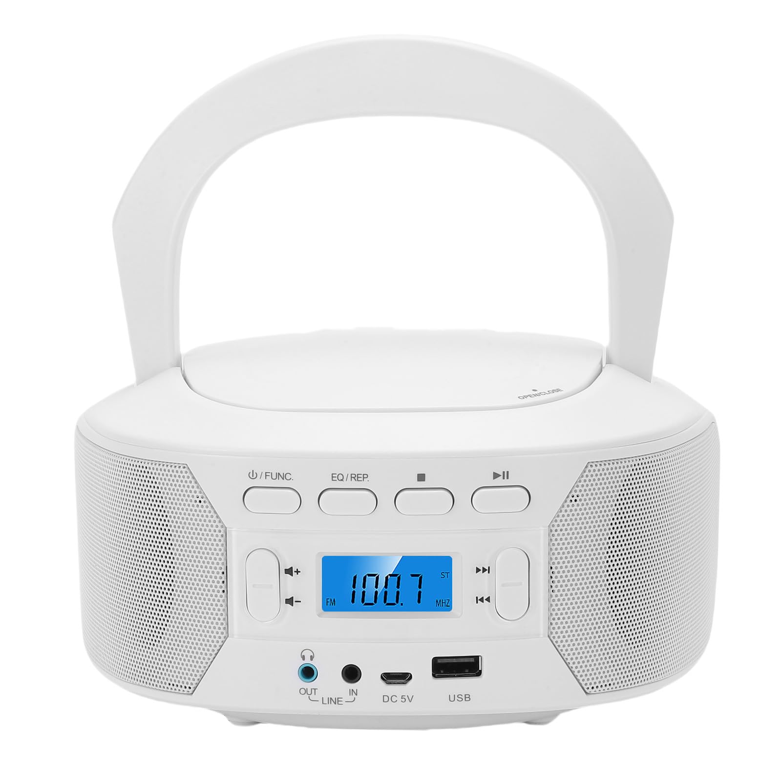 XUMIUZIY Lettore CD Portatile con Bluetooth |Radio FM USB AUX MP3 con Caricamento dall'alto Portatile per la Casa (Spina europea)