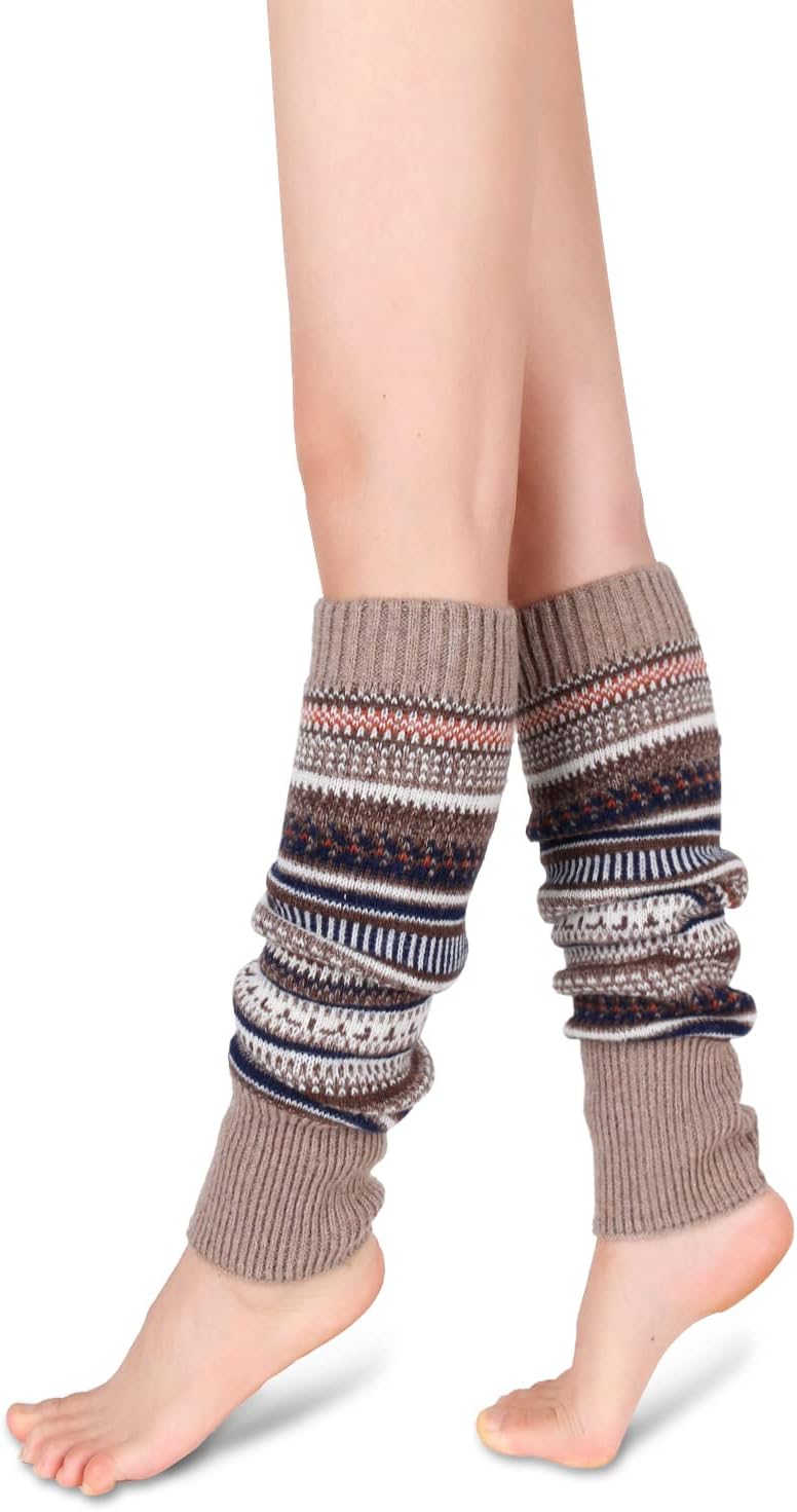 Benefeet Sox Leg Warmers for Women Girls Wool Knit Leg Warmer for Winter Bohemian Patterned Long Leg Warmer - Image 3