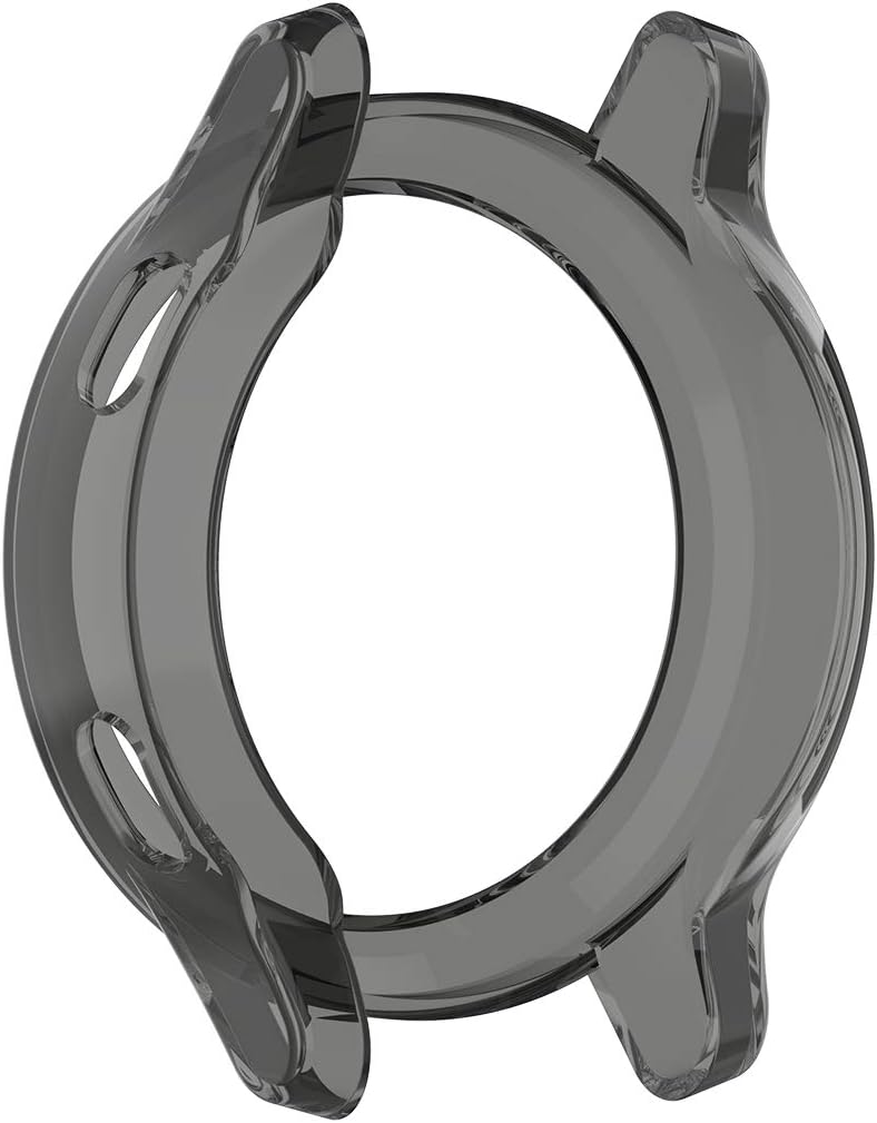 Compatible with Garmin Vivoactive 4S Case Cover, Scratch-Resistant Soft TPU Clear Protective Cover for Vivoactive 4S Case Protector (Black Tint)