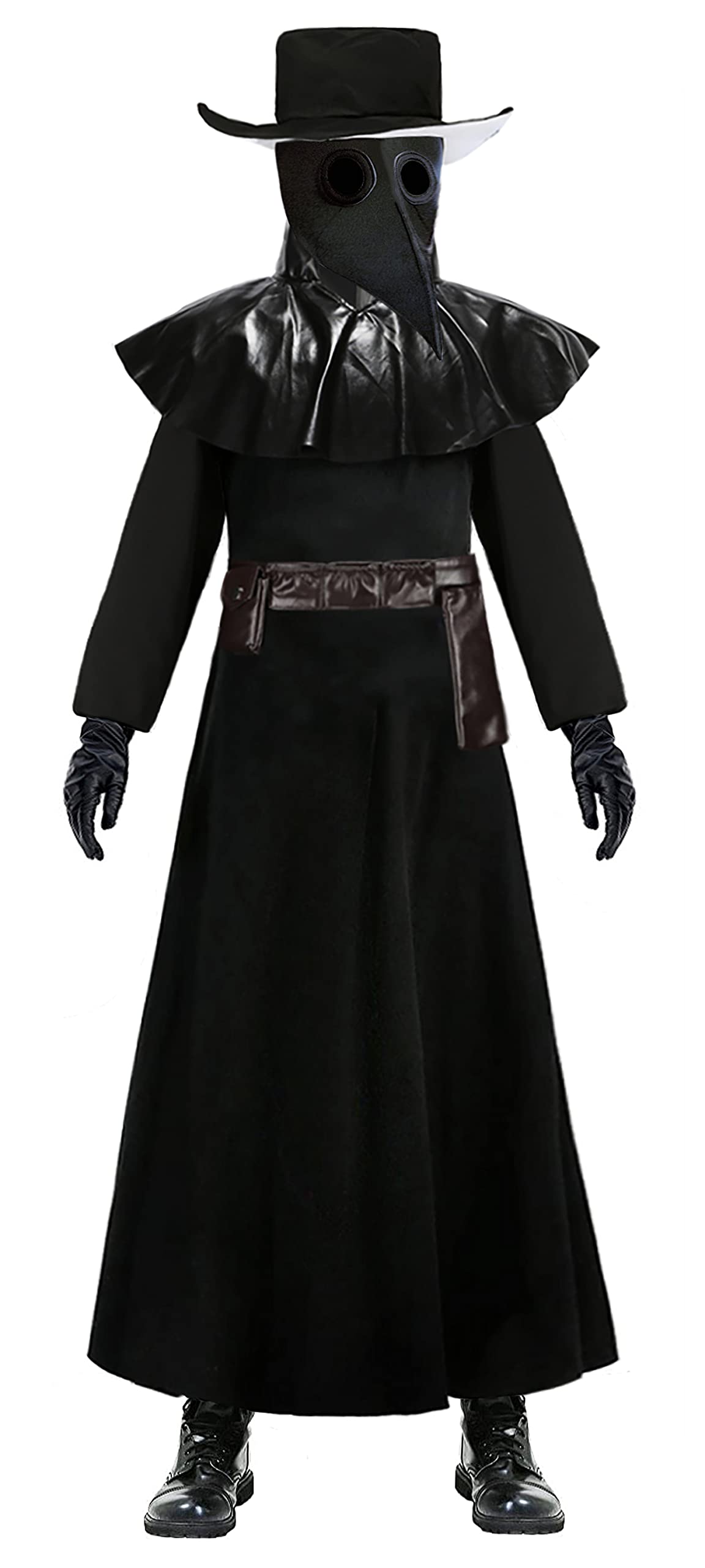 RuuYiicoco7PCS Plague Doctor Costume for Adult Robe Halloween Cosplay Medieval Monk Priest Renaissance