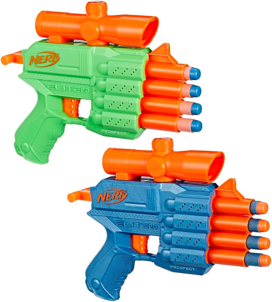 Nerf Elite 2.0 Face Off Target Set, Includes 2 Dart Blasters & Target & 12 Nerf Elite Darts, Toy Foam Blasters for Kids Outdoor Games
