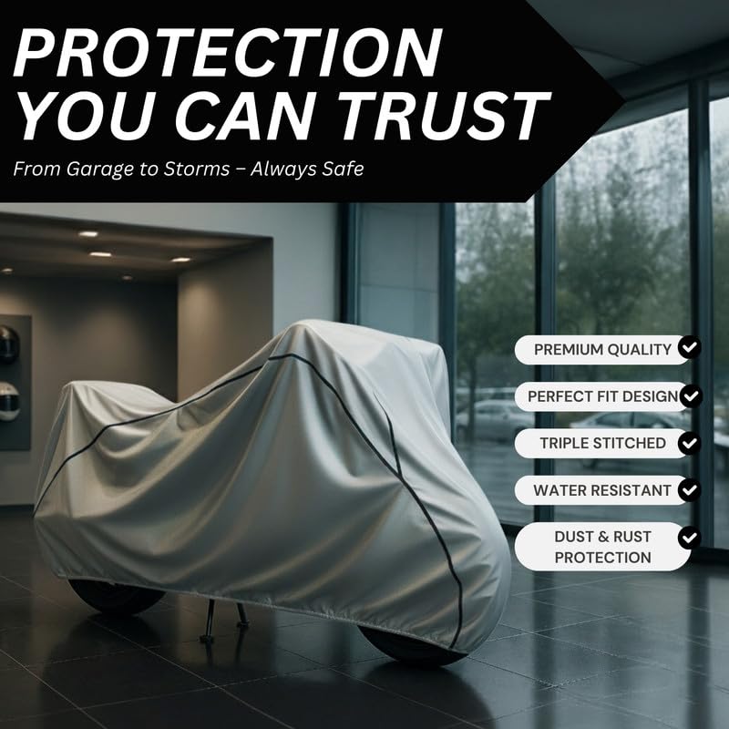 Image of Custom Fit Waterproof Bike Cover for Meteor 350 | Protection from UV Rays, Dust, Rust, Heat