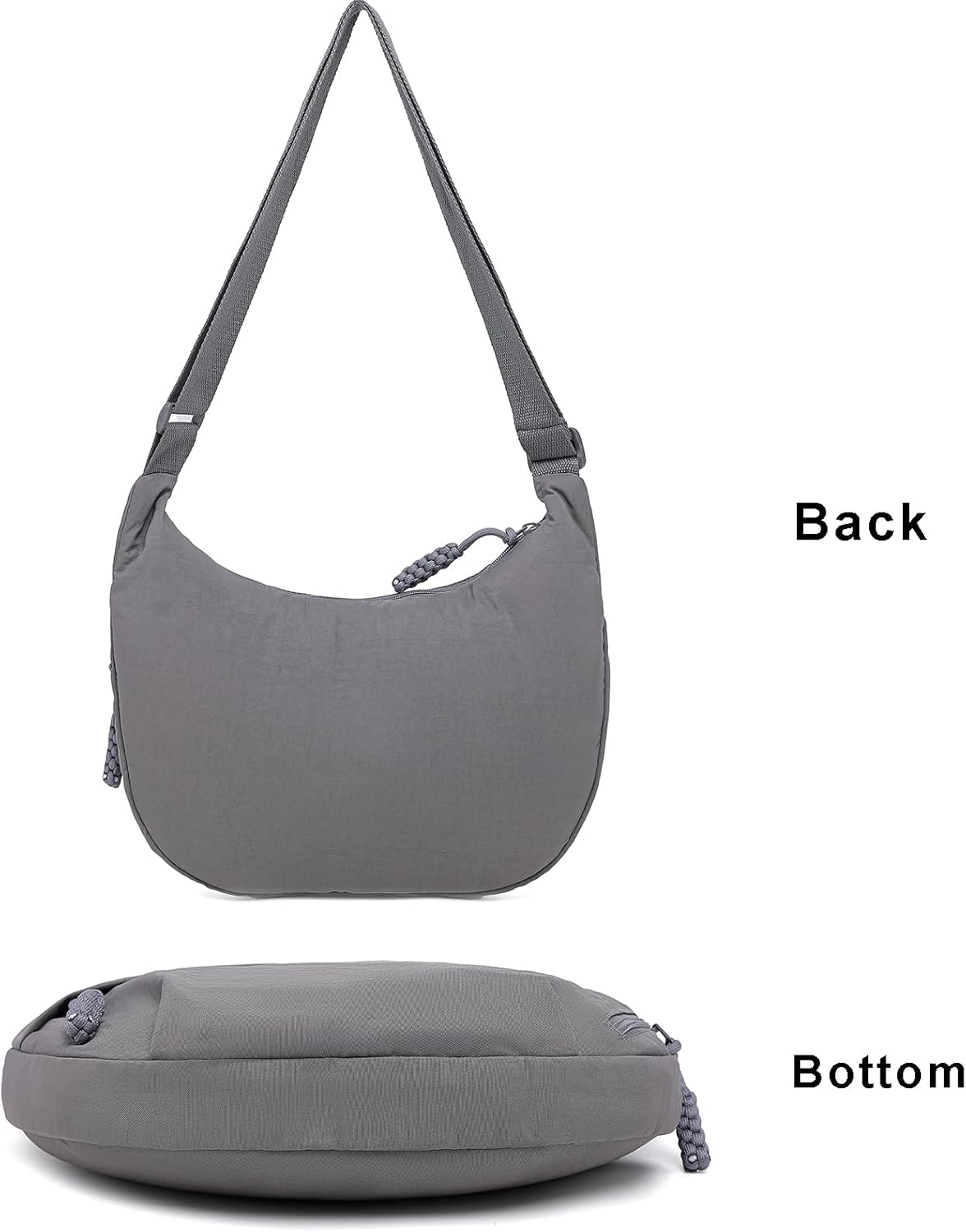 Crescent Crossbody Bags for Women Nylon Slouchy Sling Hobo Bag,Spacious Dumpling Shoulder Handbag Cross Body Purses - Image 7