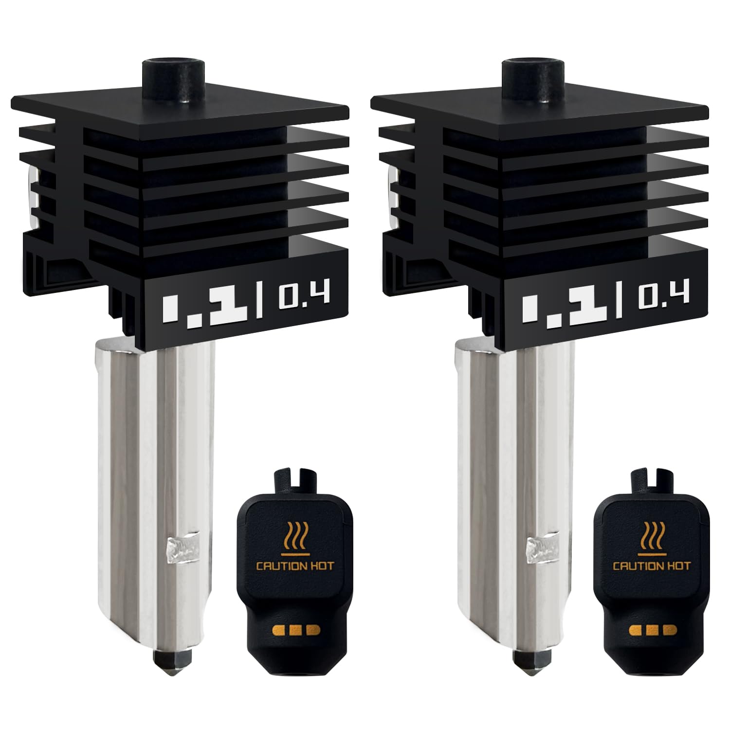 2PK 0.4MM P2S/H2S/H2D/H2C Hotend Upgraded Hot End with Identification Code Hardened Nozzle Extruder Quick Swap Hotend Assembly Print Head for Bambu Lab P2S/H2 Series/A1/A1 Mini 3D Printer