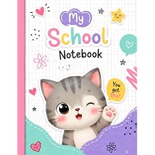 My School Notebook for Girls - Cute Cat Kawaii Graph Paper Notebook | You Got This Adorable School Notebook for Kids Ages 5-10