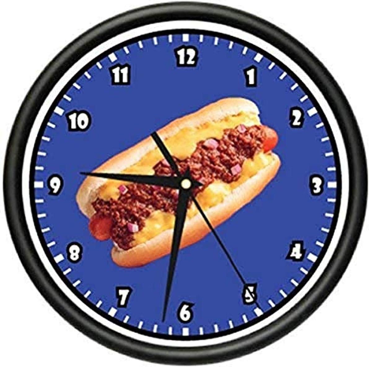 SignMission HOT Dog Wall Clock Diner Hotdog cart Vendor Stand Art