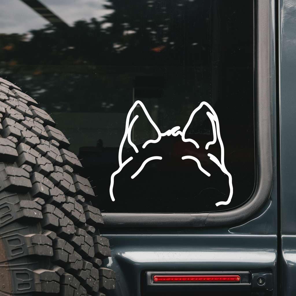 Calcomanía de perro Husky siberiano para coche y botellas con diseño minimalista duradero