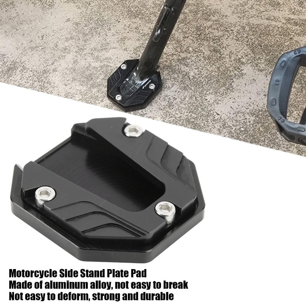Motorcycle Side Stand Plate Pad High Strength Aluminium Alloy Kickstand Pad Plate Support Accessory with Hexagon Wrench