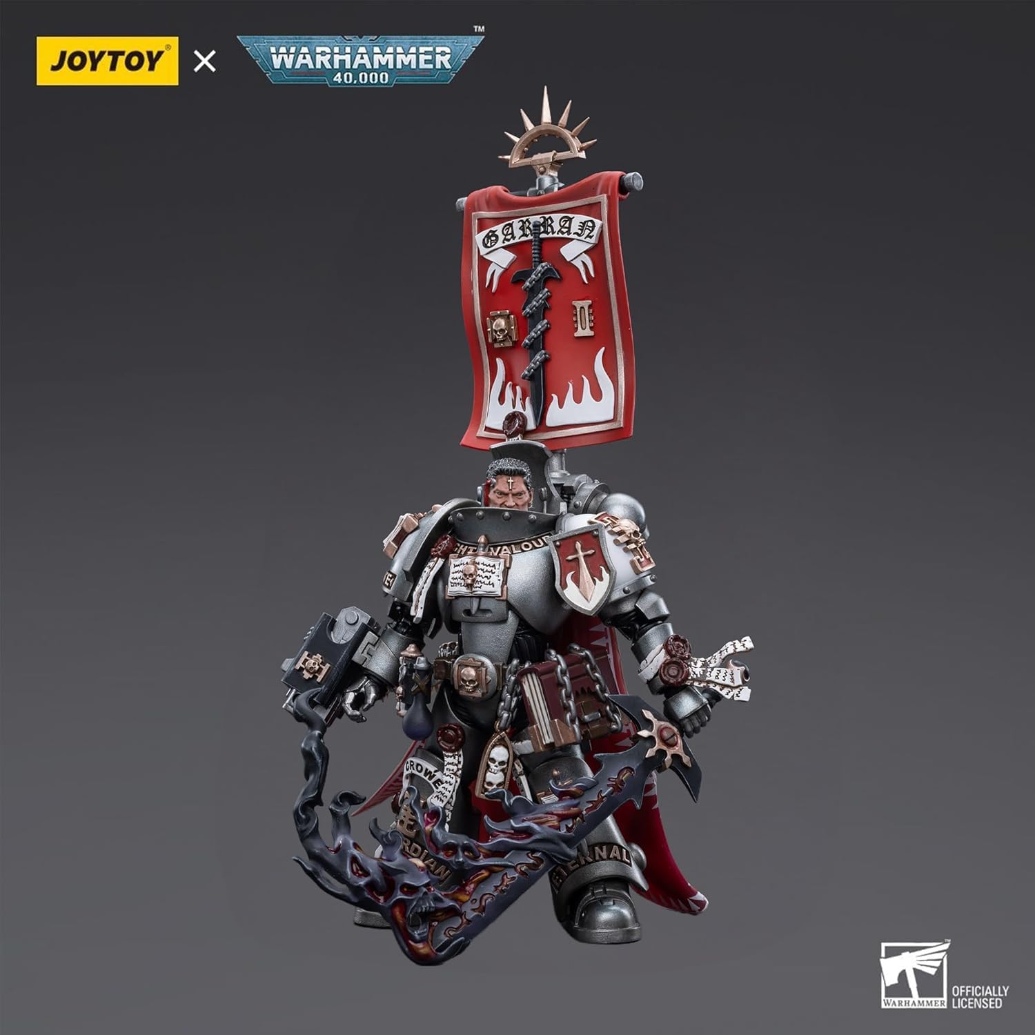 JOYTOY Grey Knights Warhammer 40k 1/18 figurka szare rycerze kasztelan crowe 12,7 cm prezenty kolekcjonerskie, zabawki dla dzieci w wieku 15+ i dorosłych przedsprzedaż