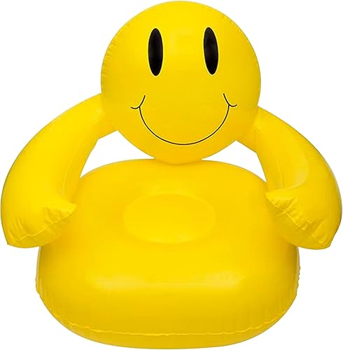 Forest & Twelfth Silla inflable sonriente de 36 pulgadas para niños de más de 5 años para descansar, ver películas, leer, etc. Ideal para uso en