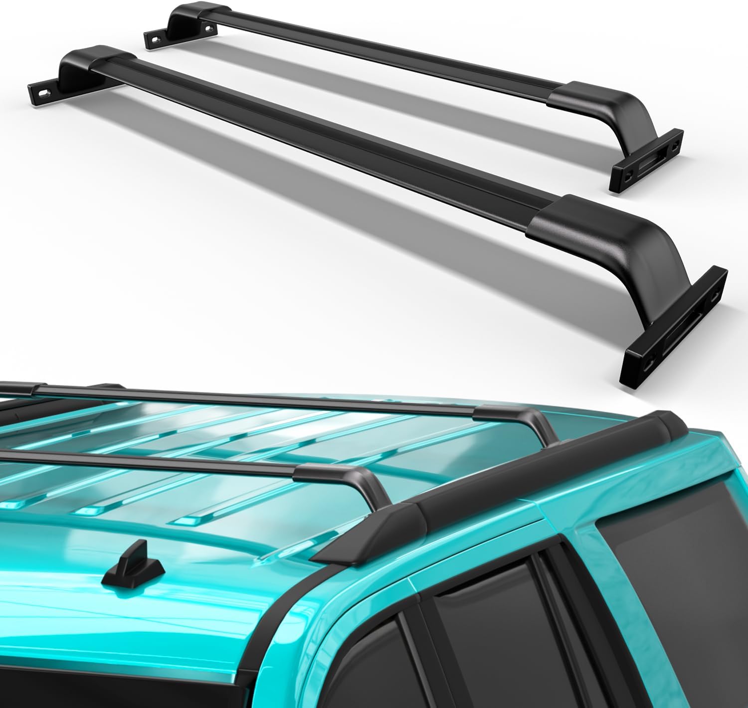 260lb Roof Rack Cross Bars for 2015-2020 Chevy Chevrolet Tahoe & Suburban,GMC Yukon,Cadillac Escalade,Matte Black Heavy Duty Aluminum Cargo Crossbar(ONLY FIT Factory Flushed Side Rails) Chevrolet Tahoe 2015-2020
