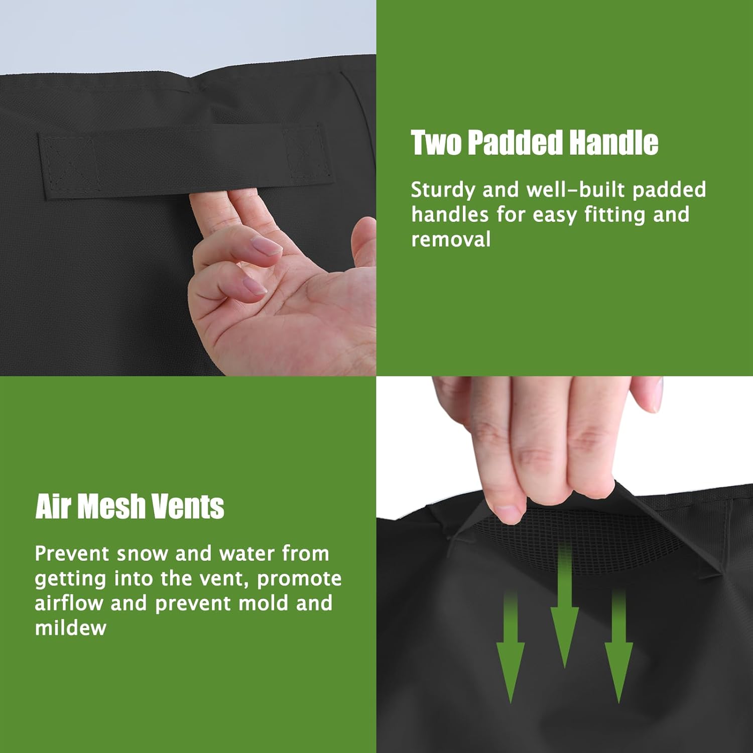 Air Conditioner Cover for Outside Units with Upgraded Fabric, Durable 600D AC Cover for Outdoor Air Conditioner, Fits up to 38W x 38D x 40H Inch Black